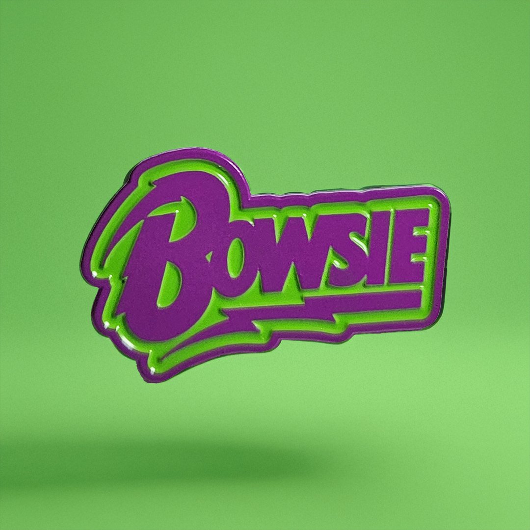 Purple and green logo with 'Bowsie' text on a green background