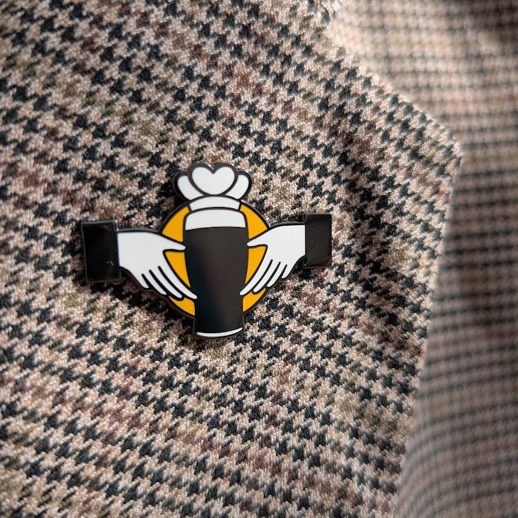The Original Claddagh Pint Pin, designed by Sean Conroy in 2021