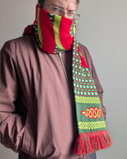 A man wearing the Snakes on a Train scarf from deaadly.ie against a white backdrop