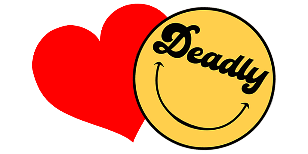 the deadly.ie logo with a loveheart beside it